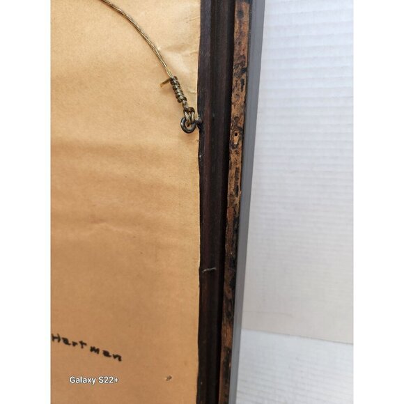 Vintage Framed Print Of Musicians Playing Instruments With Black Wooden Beaded F - Picture 11 of 12